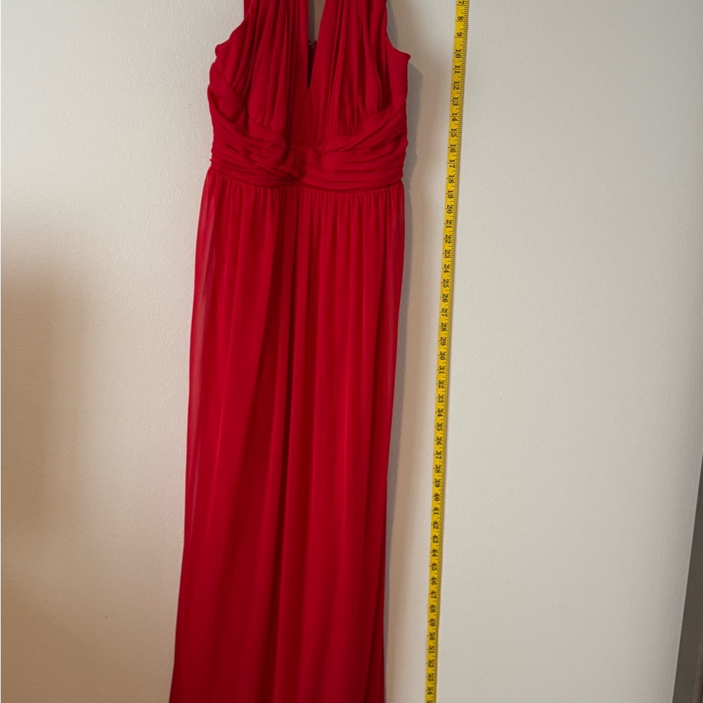 Elegant Red Halter Maxi Dress